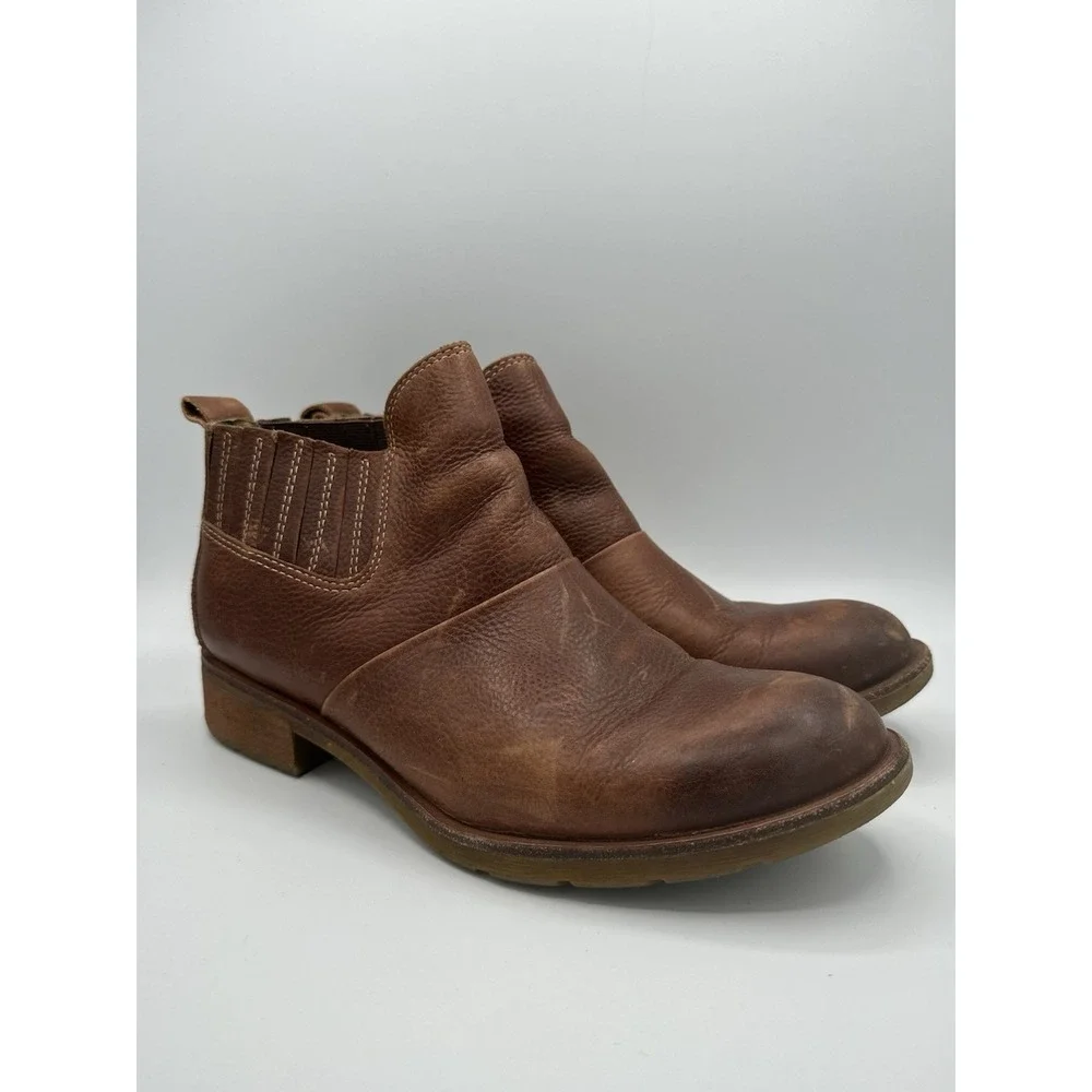 Sofft Women's Brown Leather Ankle Boots Size 8M Booties SF0007300 Boho Comfy